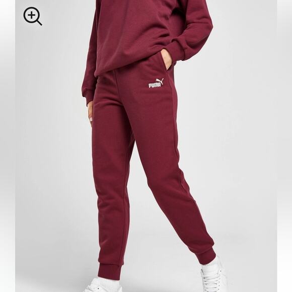 NEW PUMA Womens Sweatpants Joggers Embroidered Logo Pockets High Waist Red XL - Picture 5 of 6
